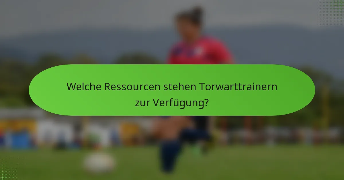 Welche Ressourcen stehen Torwarttrainern zur Verfügung?