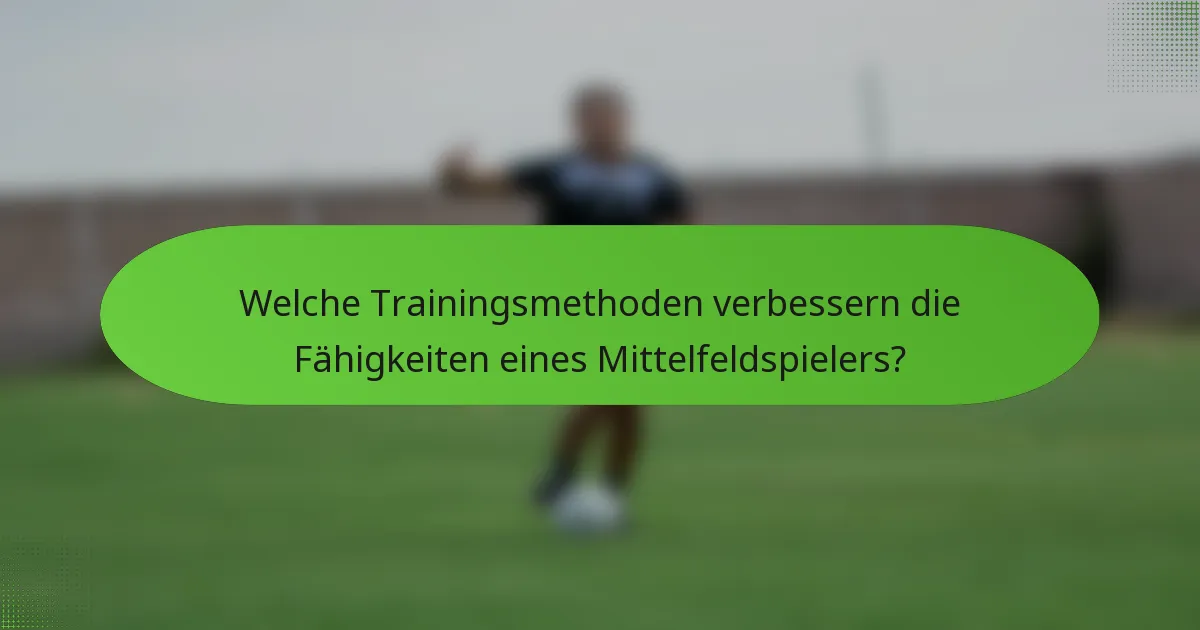 Welche Trainingsmethoden verbessern die Fähigkeiten eines Mittelfeldspielers?