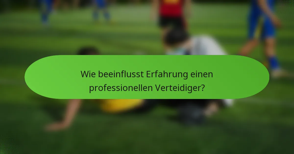 Wie beeinflusst Erfahrung einen professionellen Verteidiger?