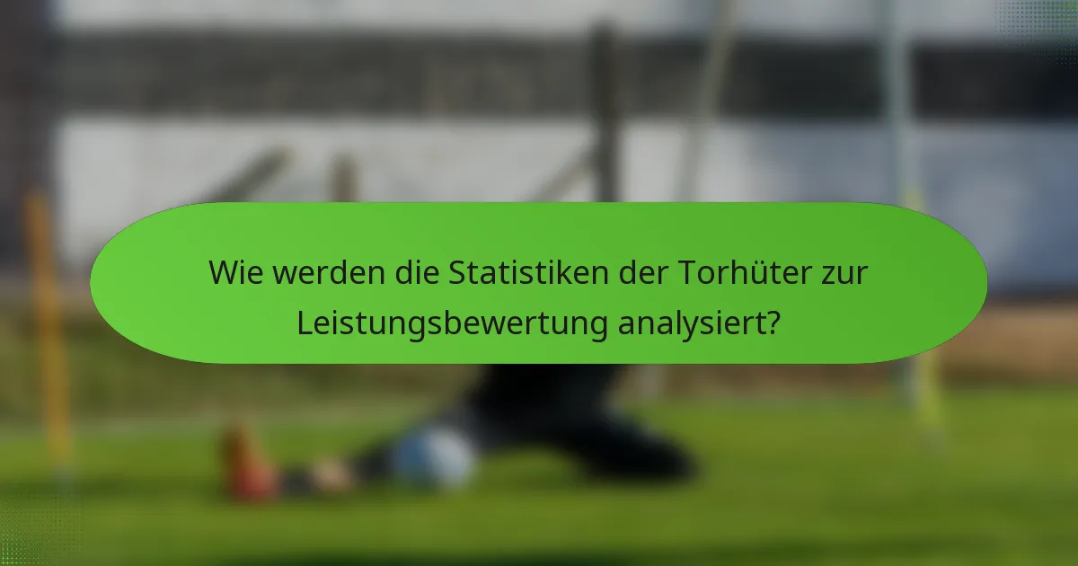 Wie werden die Statistiken der Torhüter zur Leistungsbewertung analysiert?